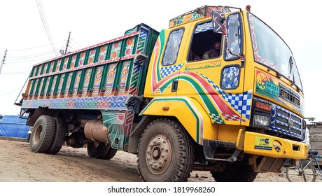 21th September 2020, Dhaka Bangladesh. Commercial Vehicle Image. A Big Truck On Road. 