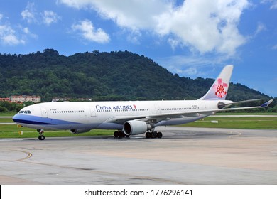 22 October 2015 Penang , Malaysia : China Airlines A330-300 At Penang International Airport.