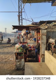 2.20.2020 ,a Man Selling Stuff In A Small Stall For Kids In A Small Town Of Sindh Pakistan.