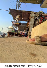 2.20.2020 ,a Man Selling Stuff In A Small Stall For Kids In A Small Town Of Sindh Pakistan.