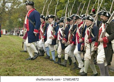 The 225th Anniversary Of The Victory Of Yorktown, A Reenactment Of The Defeat Of The British Army And The End Of The American Revolution, Yorktown Virginia. 