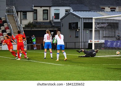 22nd October 2020. Football. UEFA Women's Euro Qualifiers. Wales V Faroe Islands. Rodney Parade, Newport, Wales.