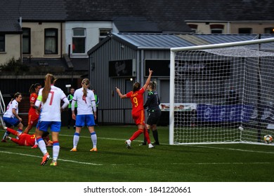 22nd October 2020. Football. UEFA Women's Euro Qualifiers. Wales V Faroe Islands. Rodney Parade, Newport, Wales.