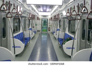 23 JAN 2018: Empty Seat , Line1. Korea Railroad Corporation (Korail), Is The National Railroad Operator In South Korea. (korea Subway)