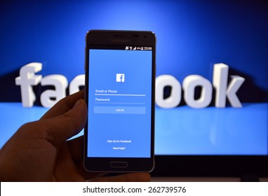 23 March 2015 - Istanbul, TURKEY: Facebook User Login Screen. The Number Of Active Mobile Users Facebook Has Reached 1 Billion People