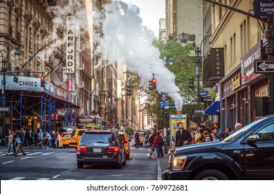 23 May 2015 - New York, USA. Scene Of Crowded Streets In New York City. Congested Environment Causing Air Pollution To American City.