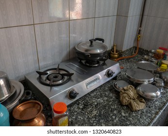 23-02-2019- Small House Interior Shoing Kitchen Of Middle Class In Mumbai, Maharashtra, India Asia