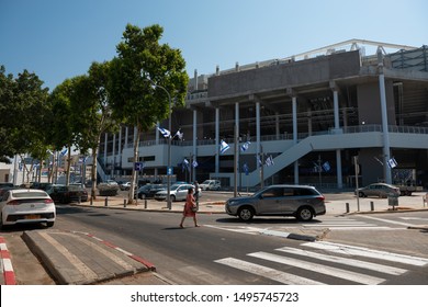 23-08-2019 TEL AVIV-JAFFO, ISREAL. Parking Lot Near The Football Stadium Bloomfield That Has Undergone Extensive Renovations And Reconstructions