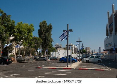 23-08-2019 TEL AVIV-JAFFO, ISREAL. Parking Lot Near The Football Stadium Bloomfield That Has Undergone Extensive Renovations And Reconstructions