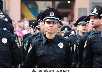 23-Aug-2015 Lviv, Ukraine
The Ceremony Of Taking Oath By The New Patrol Police Recruits In Lviv, Ukraine