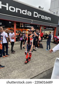 23th September, The First Day Of 2022 MotoGP Japan, Marc Marquez Greets To Fans After Free Practice 1 In Pit Lane