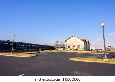 24 March 2019 Bowling Green Kentucky USA, The Historic Railpark And Train Museum, Formerly The Louisville And Nashville Railroad Station In Bowling Green For Visitor Come And Enjoy Historic.