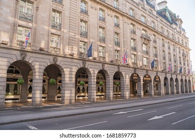 24 MARCH 2020 / London, UK: Ritz Hotel View Photo Of Empty Street.