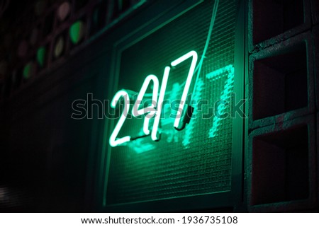 247 letter neon sign on São Paulo, Brazil