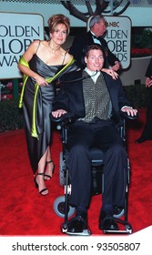 24JAN99:  Actor CHRISTOPHER REEVE & Wife At The Golden Globe Awards In Beverly Hills. He Was Nominated For Best Actor In A TV Mini-series Or Movie For 