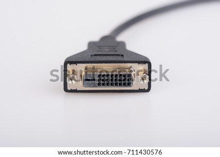 24-pin female DVI-D connector for a flawless connection
isolated on white.