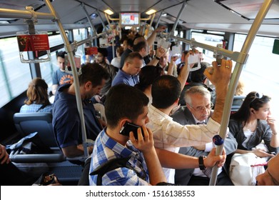 25 April 2012. Istanbul, Turkey. Metrobus Is A 50 Km Bus Rapid Transit Route In Istanbul.