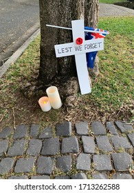 25 April 2020: Brisbane, Queensland, Australia. ANZAC Day Observation From Driveway In Residential Street Due To Restrictions In Place Due To COVID-19.