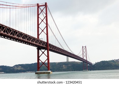 25 De Abril Bridge In Lisbon (Portugal)