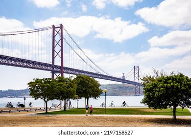 25 De Abril Bridge In Lisbon, Portugal