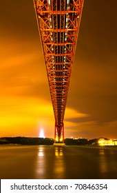 The 25 De Abril Bridge In Lisbon