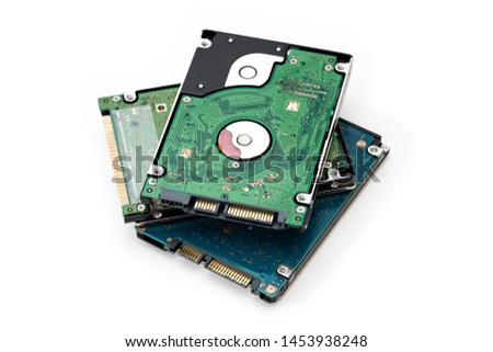 2.5 inch harddisk drives (HDD) on the white background.