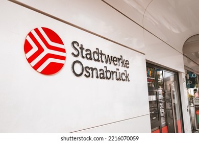 25 July 2022, Osnabruck, Germany: Utility Company Or Stadtwerke Signage At The Entrance Of The Building. Electricity, Water Supply And Gas Heating Urban Development