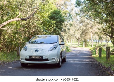 25 June 2017, Sydney, Australia - Electric Vehicle Nissan Leaf