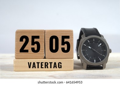 25 may,  germany father's day calendar on wooden blocks - Powered by Shutterstock