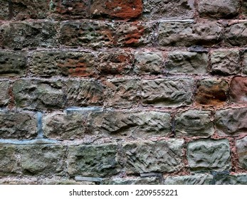 250 Year Old Wall. Hand Made Bricks With Pick Axe Marks