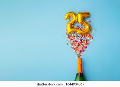 25th anniversary champagne bottle balloon pop