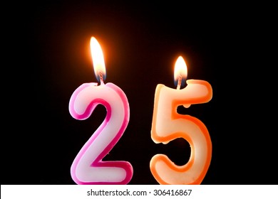 25th Candles Birthday Anniversary Party Cake Stock Photo 306416867 ...