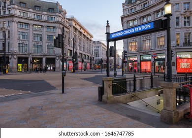 25th December 2019 - London, UK - Empty Oxford Circus On Christmas Day 2019, No Tourists