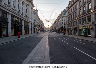 25th December 2019 - London, UK - Empty Regent Street On Christmas Day 2019, No Tourists