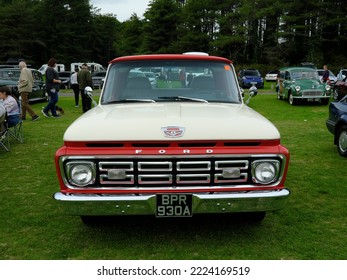 25th September 2022- A Classic Ford F Series, Two Door Pickup Truck, Built In 1963, Being Displayed At A Vintage Vehicle Show In A Country Park Near Llanelli, Carmarthenshire, Wales, UK.