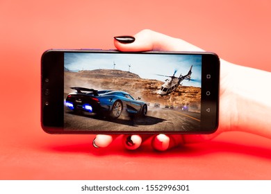 26 08 2019 Tula: Need For Speed On The Phone Display.