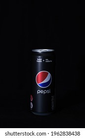 26 April 2021, Johor - A Pepsi Can With Black Background