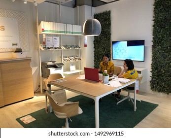 26 Aug 2019; Nonthaburi Thailand: IKEA Staff At IKEA Showroom At IKEA Store And Warehouse Bangyai Thailand.