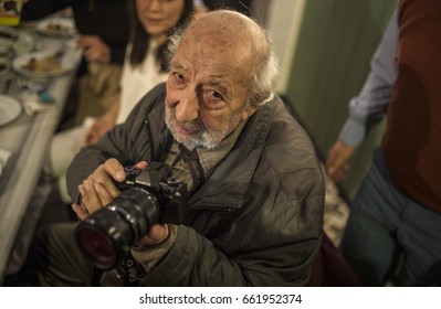 26 December 2015. Istanbul, Turkey:  Famous Turkish Photojournalist Ara Guler Portrait On December 2015.