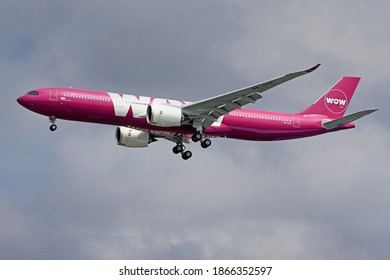 26 May 2018 Jakarta Indonesia : Wow Airlines A330-900 Neo  Landing To Jakarta International Airport.