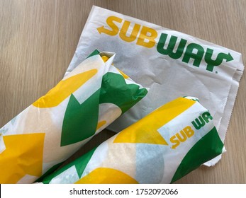 26 May 2020; Bangkok Thailand: Subway sandwiches at Subway sandwiches restaurant. Subway is an American fast food restaurant franchise that sells sandwiches and salads.