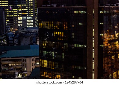 26 November 2018-Lagos Nigeria:  Night View Of Busy Lagos Streets In Marina, Lagos Nigeria