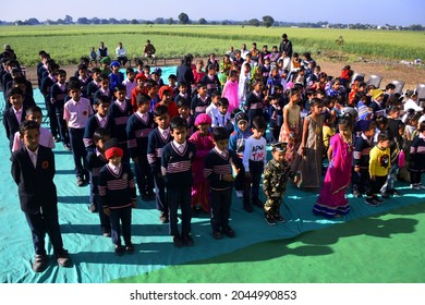 26-01-2020 Dewas, Madhya Pradesh, India. Back To School, Students Of Primary And Secondary Classes Present During School Function