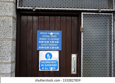 26th September 2019, Dublin, Ireland. Visitor Entry And Exit Prison Door Of Arbour Hill Prison In Stoneybatter, A Prison For Male Sex Offenders.