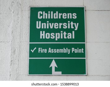 26th September 2019, Dublin, Ireland. Hospital Signage At Temple Street Children's University Hospital, A Children's Hospital Located On Temple Street, Dublin, Ireland. 