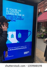 London，UK/March 27, 2019.  The Billboard Of HM Government In The Street Of London: