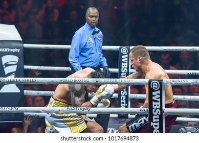 27.01.2018. RIGA,LATVIA. World Boxing Super Series Semi Final Fight Between Mairis Briedis And Oleksandr Usyk. Arena Riga.