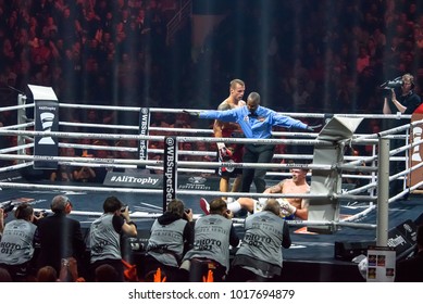 27.01.2018. RIGA,LATVIA. World Boxing Super Series Semi Final Fight Between Mairis Briedis And Oleksandr Usyk. Arena Riga.