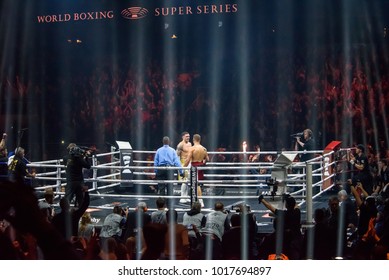 27.01.2018. RIGA,LATVIA. World Boxing Super Series Semi Final Fight Between Mairis Briedis And Oleksandr Usyk. Arena Riga.