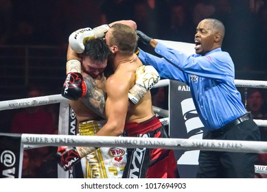 27.01.2018. RIGA,LATVIA. World Boxing Super Series Semi Final Fight Between Mairis Briedis And Oleksandr Usyk. Arena Riga.